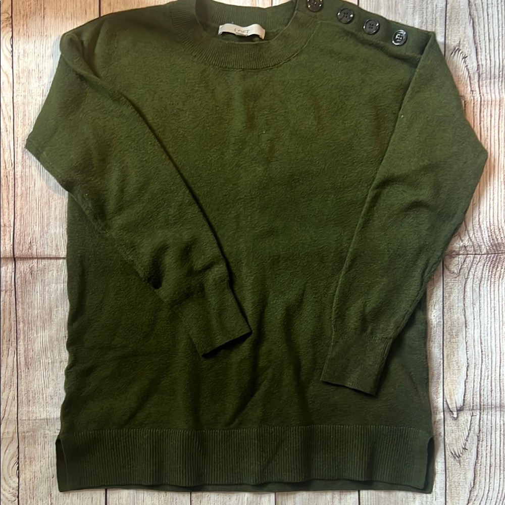 LOFT tunic  Sweater with Button Detail